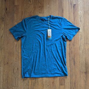 NWT Men's Medium PrAna Crew T-Shirt Blue ("Denim Heather")